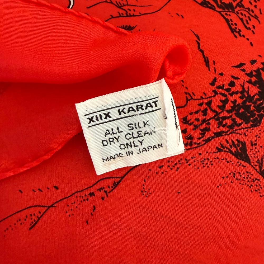 ASIAN PRINT SILK SCARF - Picture 3 of 3